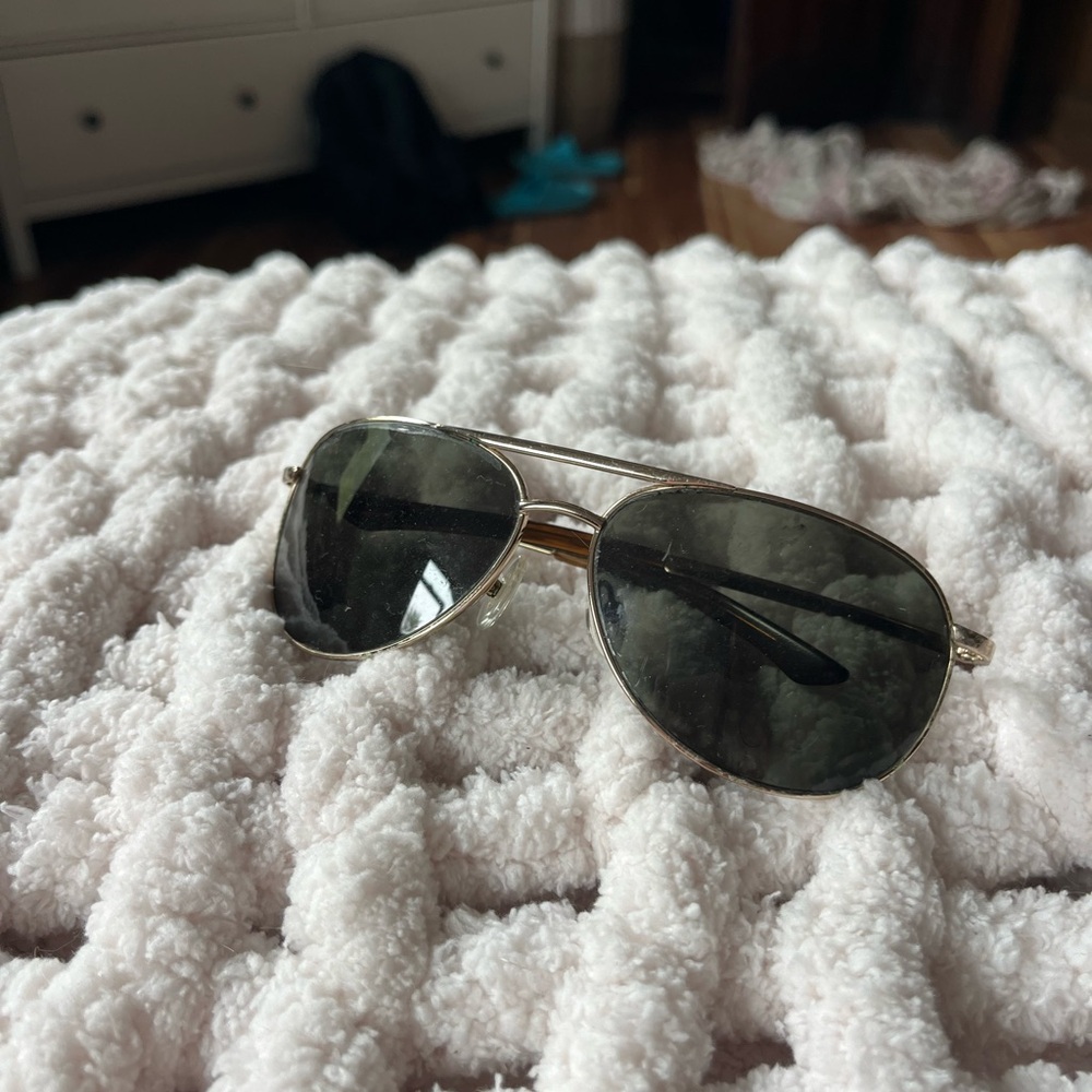 Smith Optics Gold Aviator Sunglasses with Black Lenses